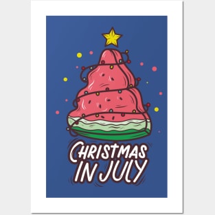 Christmas in July watermelon Posters and Art